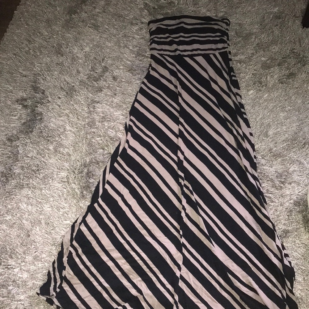 Striped strapless maxi dress from Banana Republic